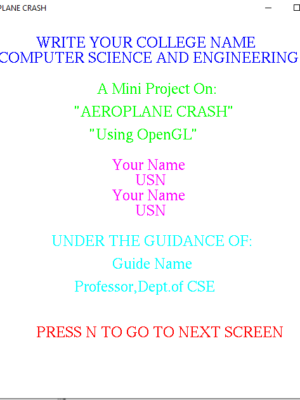 Aeroplane Crash Computer Graphics Project using OpenGL Source Code